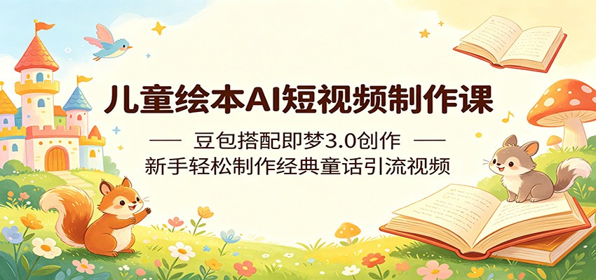 儿童绘本AI短视频制作课：豆包搭配即梦3.0创作，新手轻松制作经典童话引流视频-Scorpio丨网创