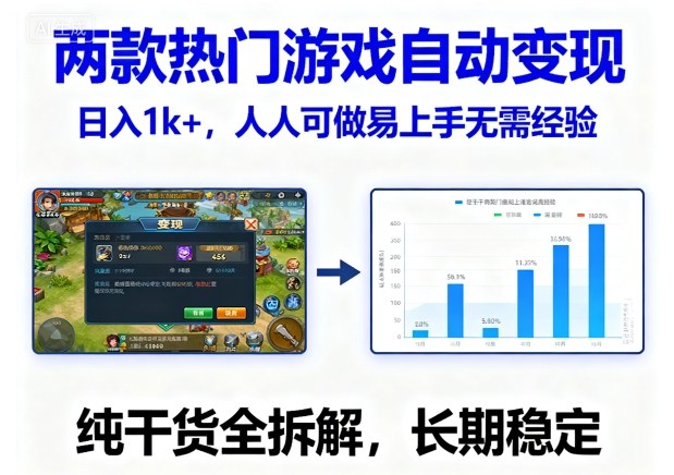 两款热门游戏自动变现,日入1k+,人人可做易上手无需经验,纯干货全拆解,长期稳定【揭秘】-Scorpio丨网创