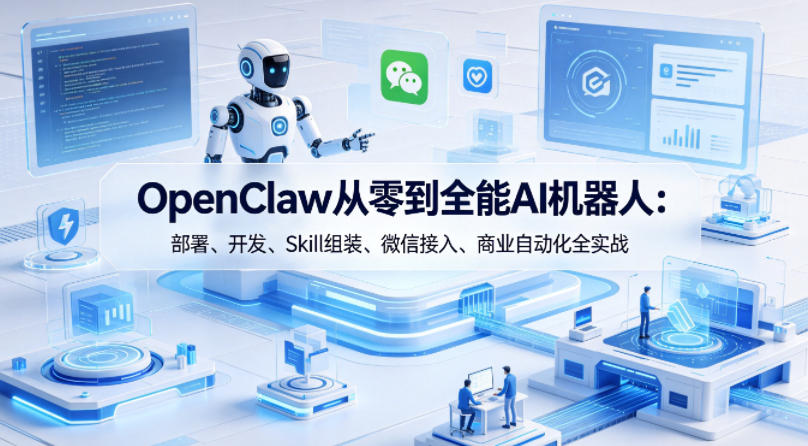 OpenClaw从零到全能AI机器人：部署、开发、Skill组装、微信接入、商业自动化全实战-Scorpio丨网创