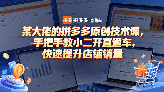 某大佬的拼多多原创技术课，手把手教小二开直通车，快速提升店铺销量-Scorpio丨网创