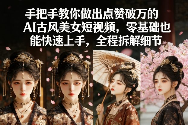 手把手教你做出点赞破万的AI古风美女短视频，零基础也能快速上手，全程拆解细节-Scorpio丨网创