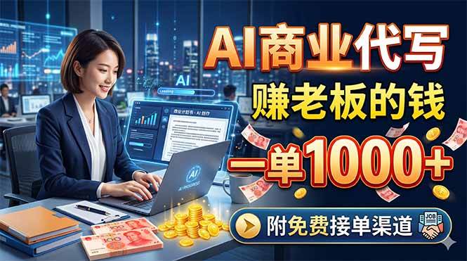 （18444期）AI商业代写，赚老板的钱，一单1000+，附免费接单渠道-Scorpio丨网创
