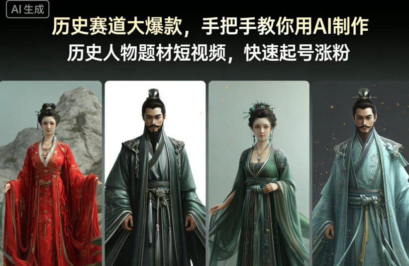 历史赛道大爆款，手把手教你用AI制作历史人物题材短视频，快速起号涨粉-Scorpio丨网创