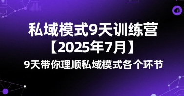 私域模式9天训练营【2025年7月】9天带你理顺私域模式各个环节-Scorpio丨网创