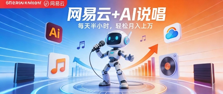 网易云+AI说唱，每天半小时，AI内容创作+流量变现，轻松月入1W-Scorpio丨网创