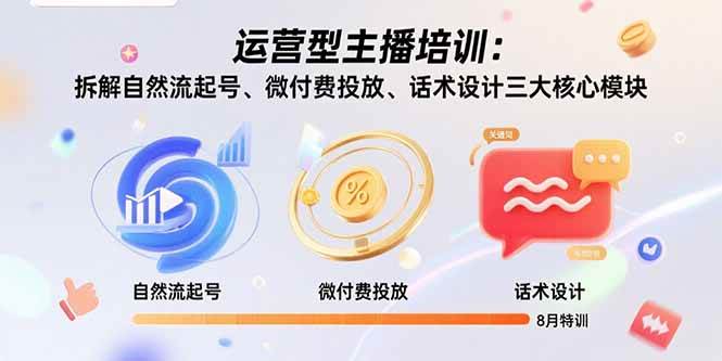 （15654期）运营型主播培训：拆解自然流起号、微付费投放、话术设计三大核心模块-8月-Scorpio丨网创