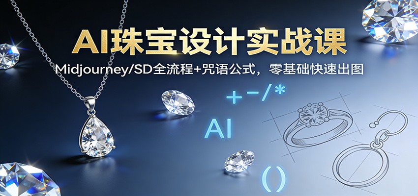 AI珠宝设计实战课:Midjourney/SD全流程+咒语公式,零基础快速出图-Scorpio丨网创