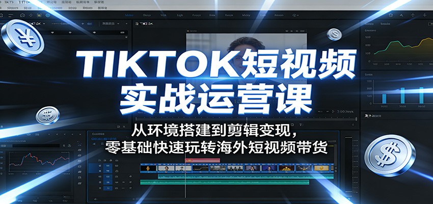 TIKTOK短视频实战运营课：从环境搭建到剪辑变现，零基础快速玩转海外短视频带货-Scorpio丨网创