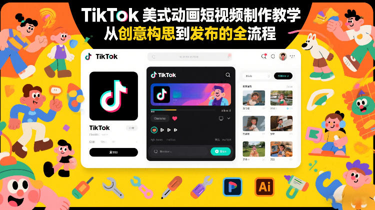 TikTok美式动画短视频制作教学，从创意构思到发布的全流程-Scorpio丨网创