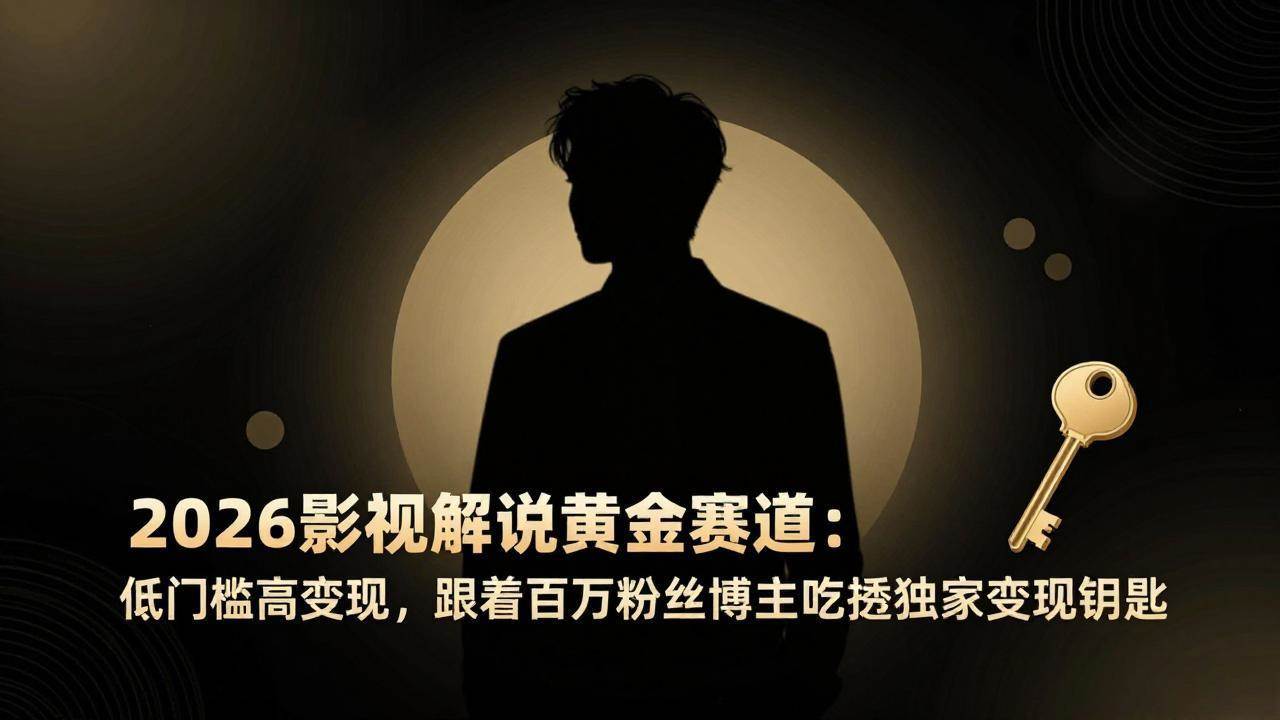 (17721期)2026影视解说黄金赛道:低门槛高变现,跟着百万粉丝博主吃透独家变现钥匙-Scorpio丨网创