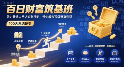 百日财富筑基班,助力普通人从认知到行动,带你解锁顶级财富密码-Scorpio丨网创