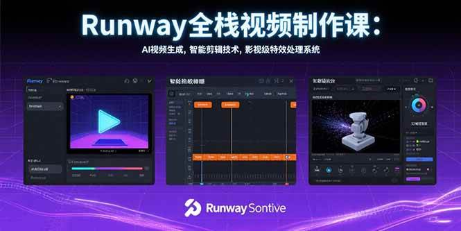 （15515期）Runway全栈视频制作课：AI视频生成，智能剪辑技术，影视级特效处理系统-Scorpio丨网创