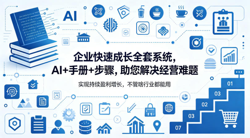企业快速成长全套系统，AI+手册+步骤，助您解决经营难题，实现持续盈利增长，不管啥行业都能用-Scorpio丨网创