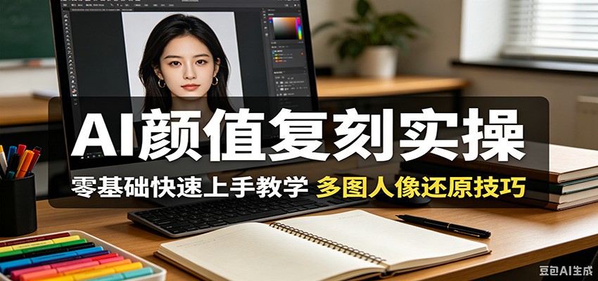 AI颜值复刻实操，零基础快速上手教学，多图人像还原技巧-Scorpio丨网创