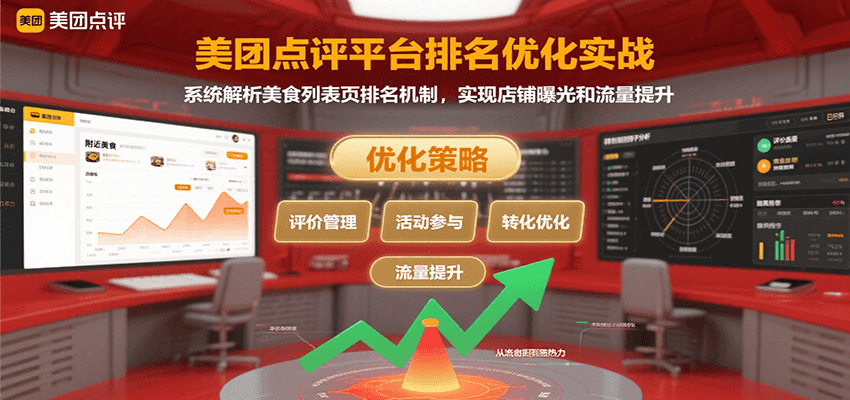 美团点评平台排名优化实战，系统解析美食列表页排名机制，实现店铺曝光和流量提升-Scorpio丨网创