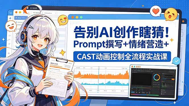 （18473期）告别AI创作瞎猜！Prompt撰写+情绪营造+CAST动画控制全流程实战课-Scorpio丨网创