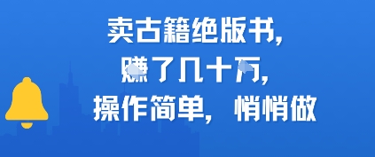 卖古籍绝版书，挣了几十个，操作简单，悄悄做-Scorpio丨网创
