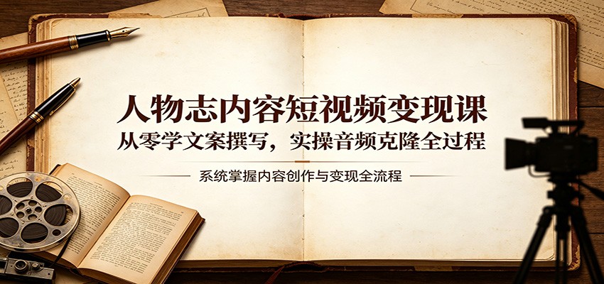 人物志内容短视频变现课：从零学文案撰写，实操音频克隆全过程-Scorpio丨网创