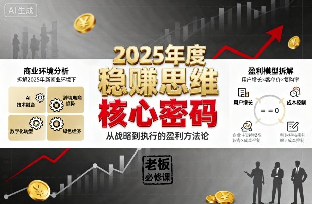 2025年度稳賺思维老板创业营，拆解2025年新商业环境下，企业实现持续盈利的核心密码-Scorpio丨网创