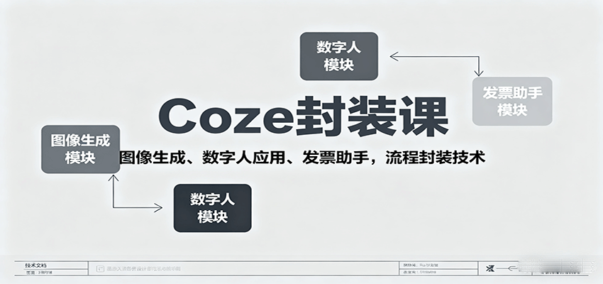 Coze封装课，图像生成、数字人应用、发票助手，流程封装技术-Scorpio丨网创