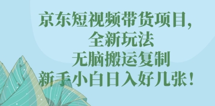 京东短视频带货项目，全新玩法，无脑搬运复制，新手小白日入好几张!-Scorpio丨网创