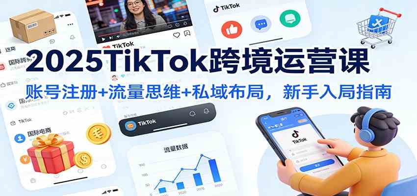 2025TikTok跨境运营课:账号注册+流量思维+私域布局,新手入局指南-Scorpio丨网创