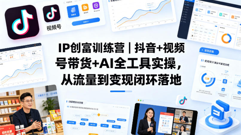 IP创富训练营｜抖音+视频号带货+AI全工具实操，从流量到变现闭环落地-Scorpio丨网创