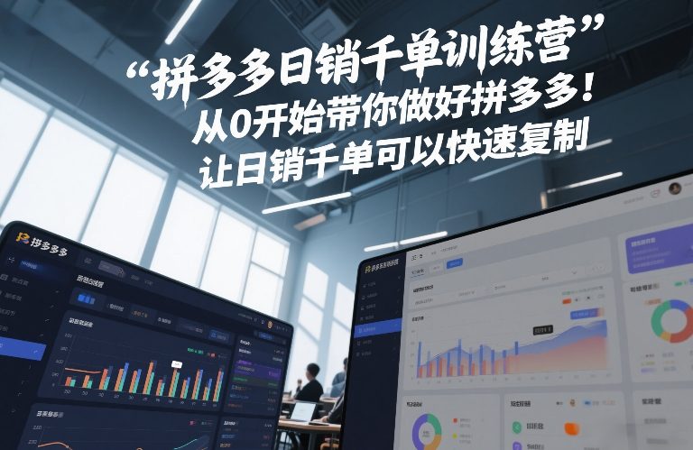 拼多多日销千单训练营，从0开始带你做好拼多多，让日销千单可以快速复制(更新26年4月)-Scorpio丨网创