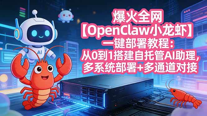 （17612期）爆火全网【OpenClaw 小龙虾】一键部署教程：从0到1搭建自托管AI助理，多系统部署+多通道对接-Scorpio丨网创