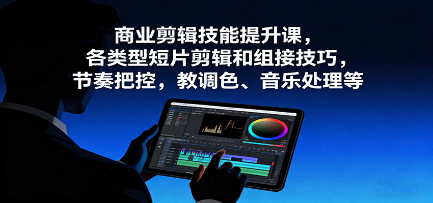 商业剪辑技能提升课，各类型短片剪辑和组接技巧，节奏把控，教调色、音乐处理等-Scorpio丨网创