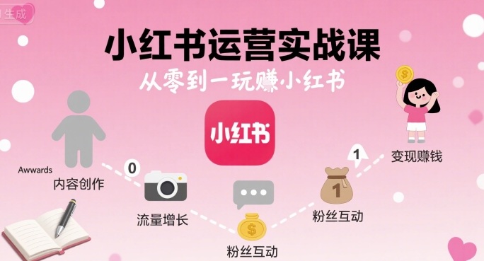 小红书运营实战课，从零到一玩賺小红书-Scorpio丨网创
