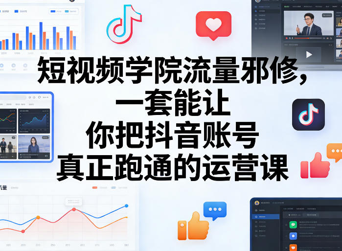 短视频学院流量邪修，一套能让你把抖音账号真正跑通的运营课-Scorpio丨网创