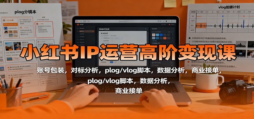 小红书IP运营高阶变现课:账号包装,对标分析,plog/vlog脚本,数据分析,商业接单-Scorpio丨网创