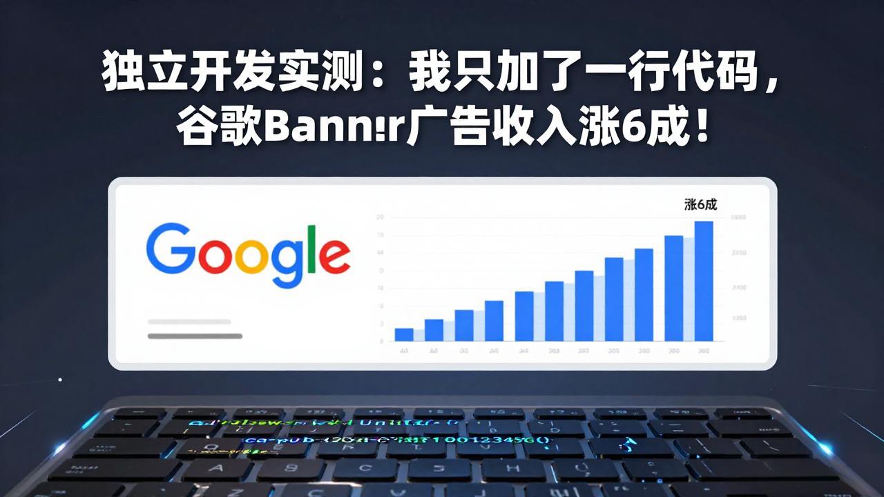 付费文章：独立开发实测：我只加了一行代码，谷歌Banner广告收入涨6成！-Scorpio丨网创