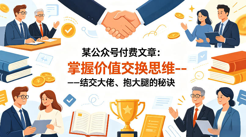 某公众号付费文章：掌握价值交换思维—-结交大佬、抱大腿的秘诀-Scorpio丨网创