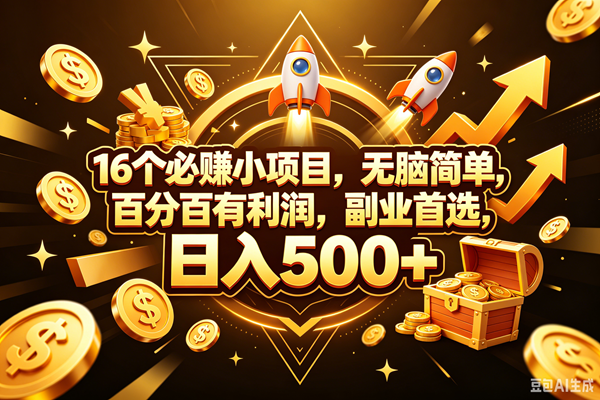 （18440期）16个必赚钱的小项目，百分百赚米，无脑简单，副业首选，日入300+-Scorpio丨网创
