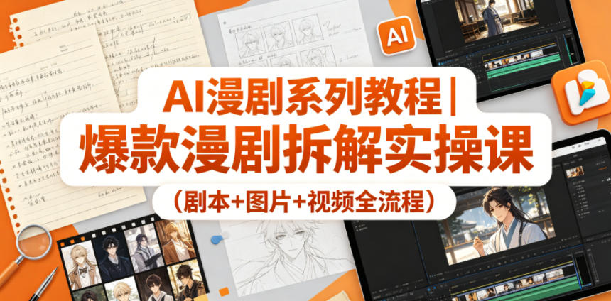 AI漫剧系列教程｜爆款漫剧拆解实操课（剧本+图片+视频全流程）-Scorpio丨网创