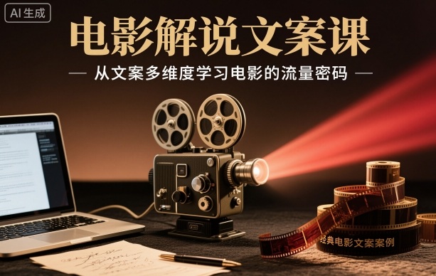 电影解说文案课，从文案多维度学习电影的流量密码-Scorpio丨网创