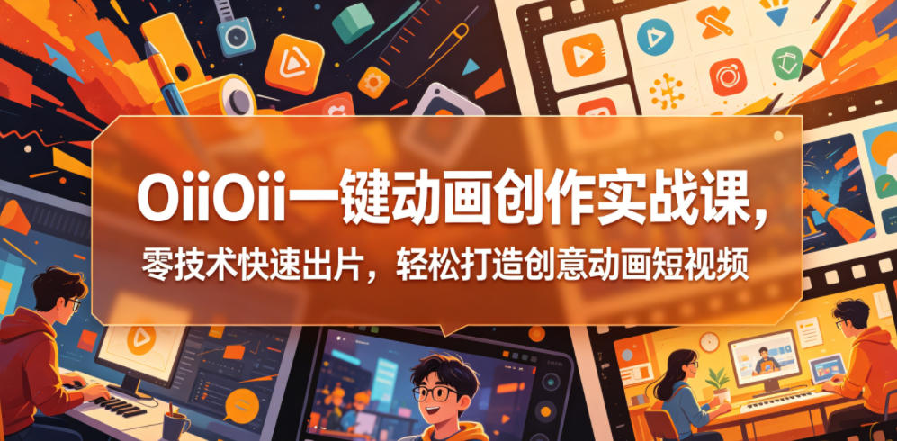 OiiOii一键动画创作实战课，零技术快速出片，轻松打造创意动画短视频-Scorpio丨网创