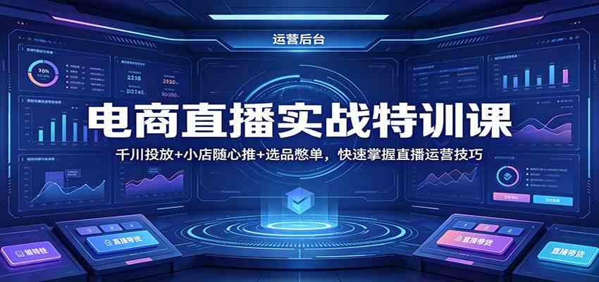 电商直播实战特训课：千川投放+小店随心推+选品憋单，快速掌握直播运营技巧-Scorpio丨网创