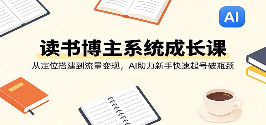 读书博主系统成长课：从定位搭建到流量变现，AI助力新手快速起号破瓶颈-Scorpio丨网创