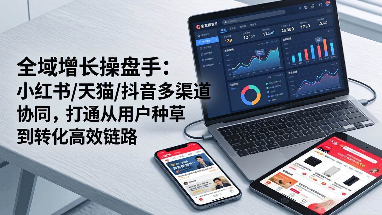 (17605期)全域增长操盘手:小红书/天猫/抖音多渠道协同,打通从用户种草到转化高效链路-Scorpio丨网创