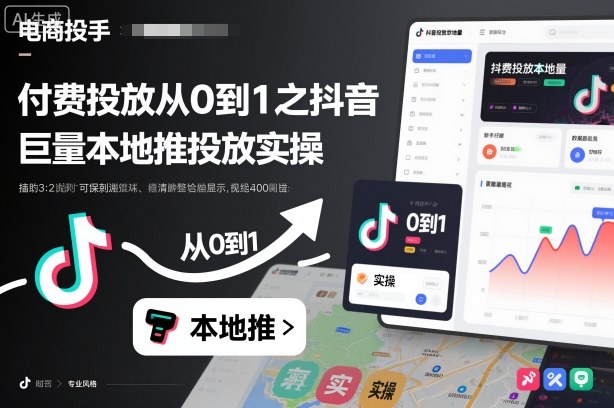 付费投放从0到1之抖音巨量本地推投放实操-Scorpio丨网创