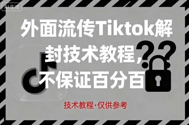 外面流传Tiktok解封技术教程，不保证百分百，具体自测-Scorpio丨网创