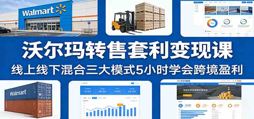 沃尔玛转售套利变现课：线上线下混合三大模式5小时学会跨境盈利-Scorpio丨网创