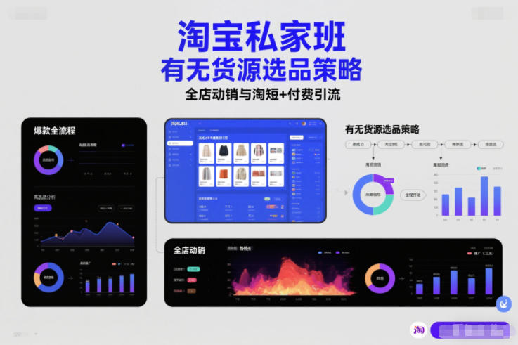淘宝私家班,有无货源选品策略,高成功率爆款全流程打法,全店动销与淘短+付费引流(更新2026)-Scorpio丨网创