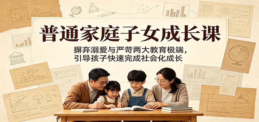 普通家庭子女成长课:摒弃溺爱与严苛两大教育极端,引导孩子快速完成社会化成长-Scorpio丨网创