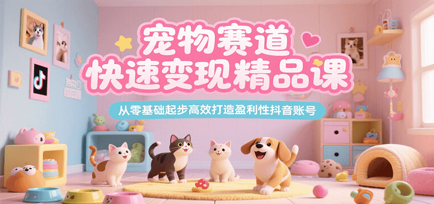 宠物赛道快速变现精品课,从零基础起步高效打造盈利性抖音账号-Scorpio丨网创