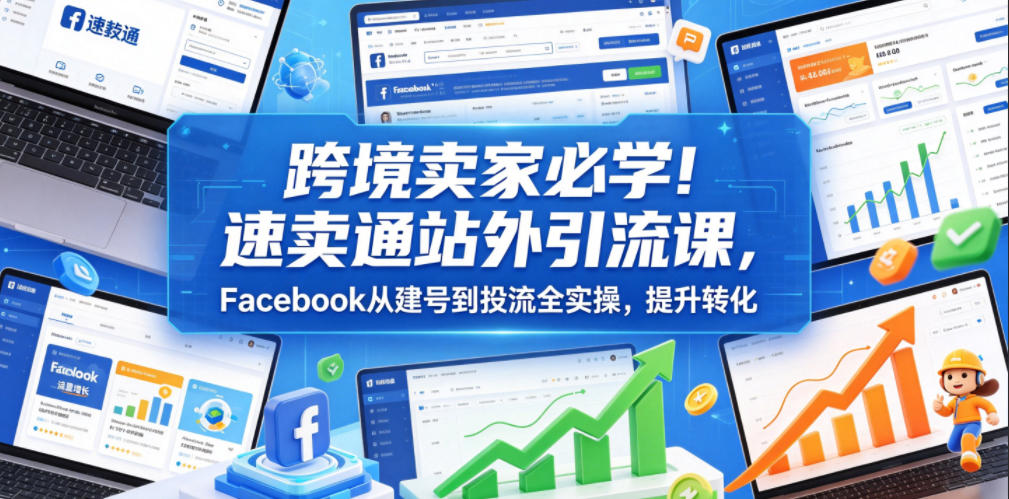跨境卖家必学！速卖通站外引流课，Facebook从建号到投流全实操，提升转化-Scorpio丨网创