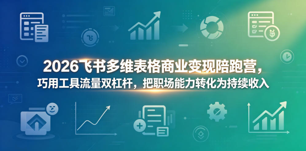 2026飞书多维表格商业变现陪跑营,巧用工具流量双杠杆,把职场能力转化为持续收入-Scorpio丨网创